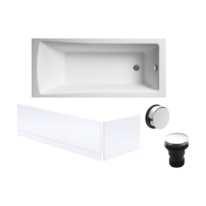 [BBSE60965] Square Single Ended 1700x700 with Leg Set, Chrome Waste & Front & End Bath Panels - Cutout