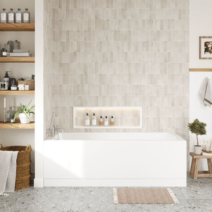 [BBSE60965] Square Single Ended 1700x700 with Leg Set, Chrome Waste & Front & End Bath Panels - Lifestyle 1