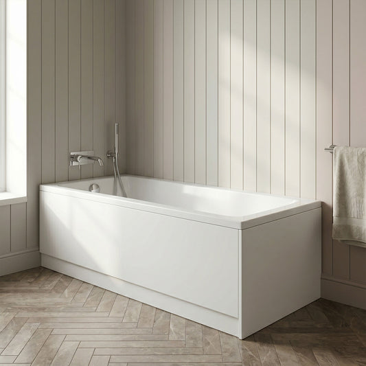 [BBSE60965] Square Single Ended 1700x700 with Leg Set, Chrome Waste & Front & End Bath Panels - Silo