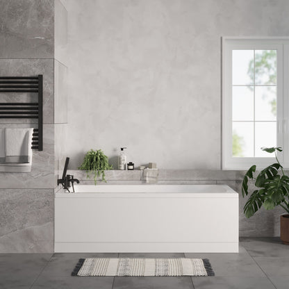 [BBSE60966] Square Single Ended 1700x700 with Leg Set, Black Waste & Front & End Bath Panels - Lifestyle 1