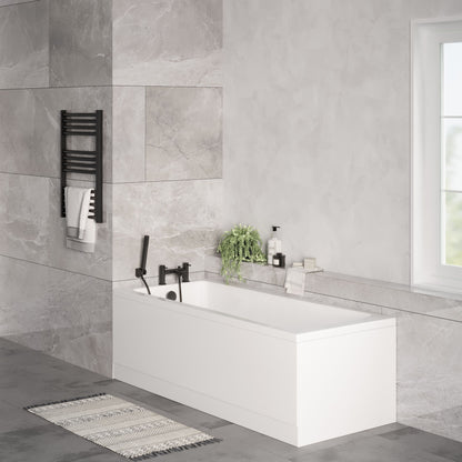 [BBSE60966] Square Single Ended 1700x700 with Leg Set, Black Waste & Front & End Bath Panels - Lifestyle 3