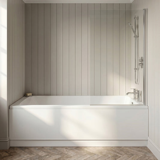 [BBSE60969] Square Single Ended 1700x700 with Front Bath Panel & Chrome Screen & Waste - Silo