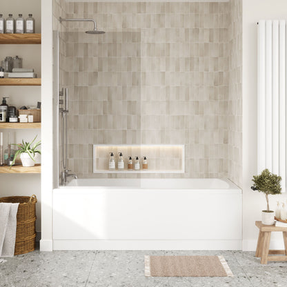 [BBSE60971] Square Single Ended 1700x700 with Front Bath Panel & Chrome Screen & Brushed Brass Waste - Lifestyle 1
