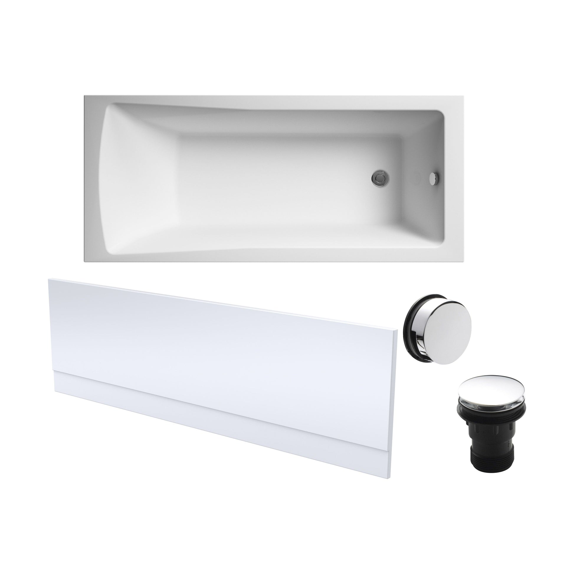 [BBSE60982] Square Single Ended 1700x700 with Leg Set & Chrome Waste & Front Bath Panel - Cutout