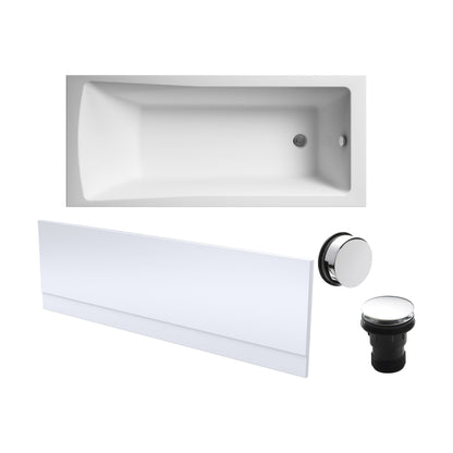 [BBSE60982] Square Single Ended 1700x700 with Leg Set & Chrome Waste & Front Bath Panel - Cutout