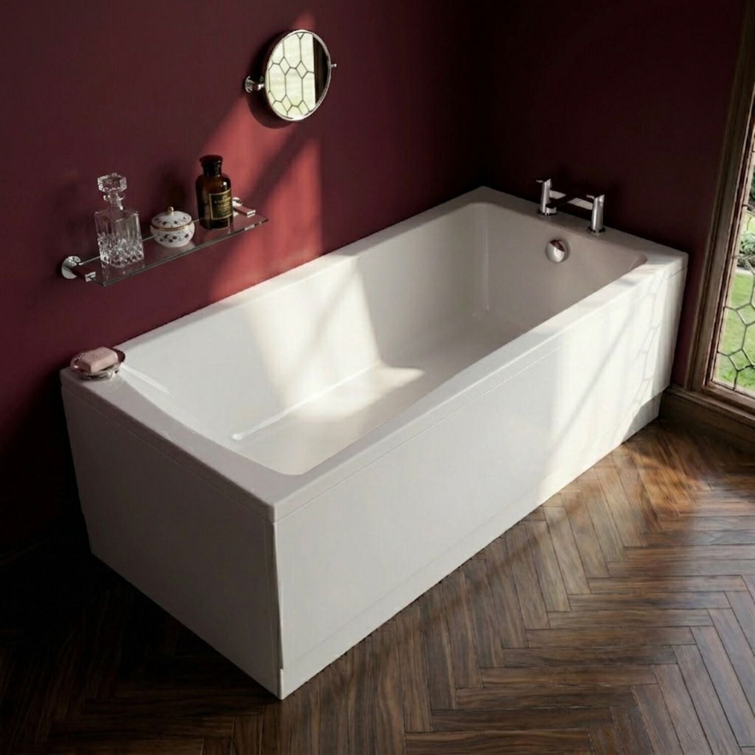 [BBSE60982] Square Single Ended 1700x700 with Leg Set & Chrome Waste & Front Bath Panel - Silo