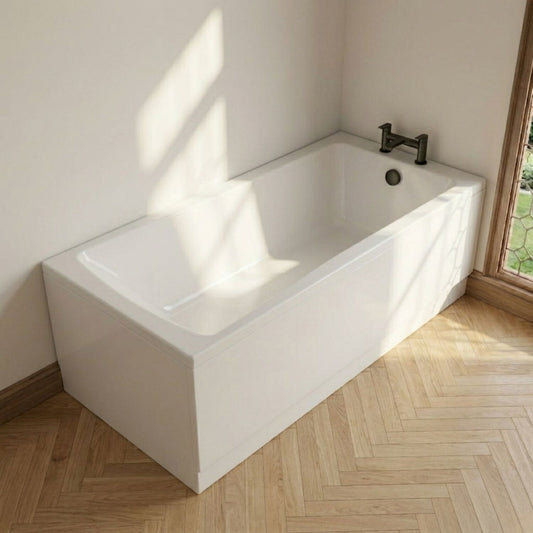 [BBSE60983] Square Single Ended 1700x700 with Leg Set & Black Waste & Front Bath Panel - Silo
