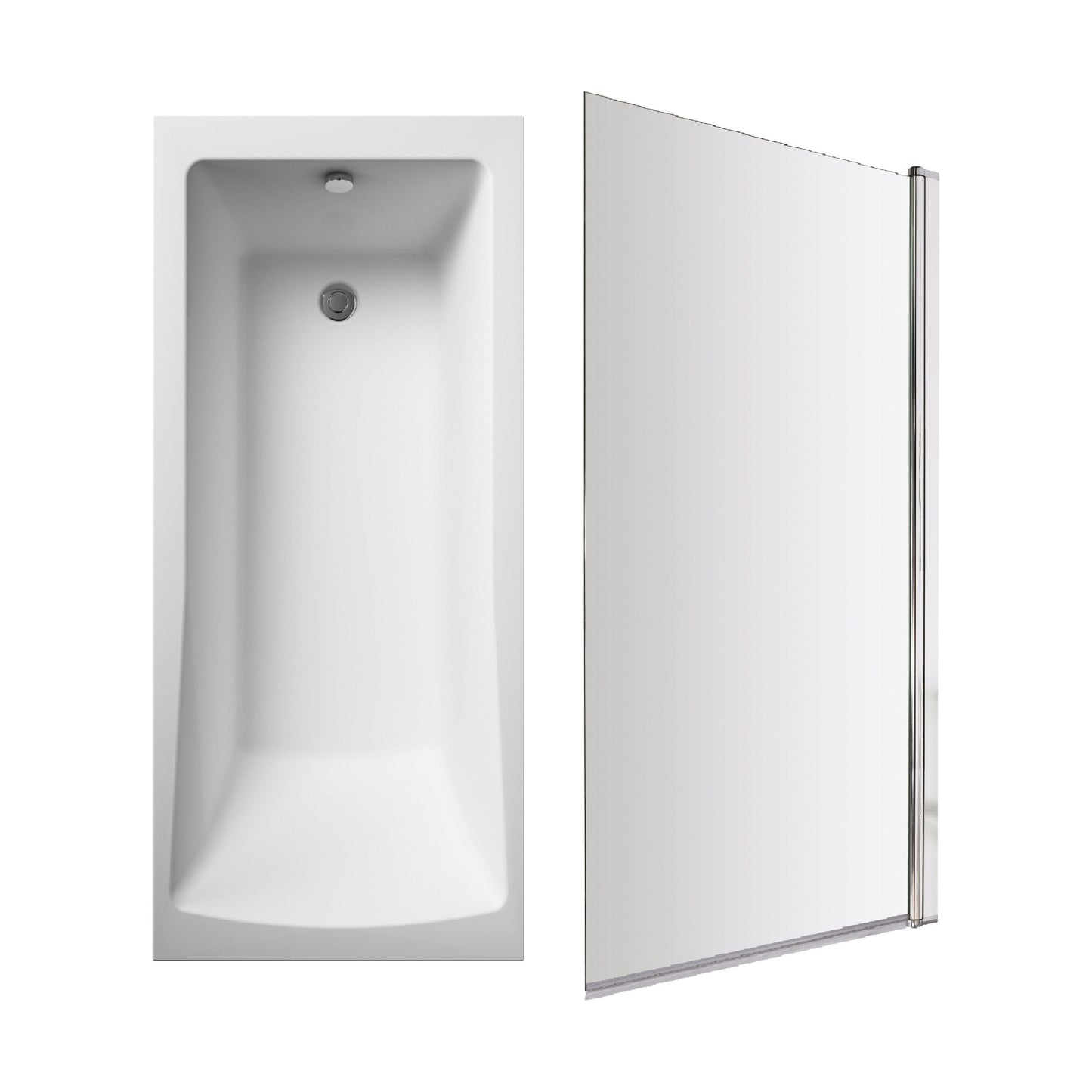 [BBSE60985] Square Single Ended 1700x700 with Leg Set & Chrome Screen - Cutout