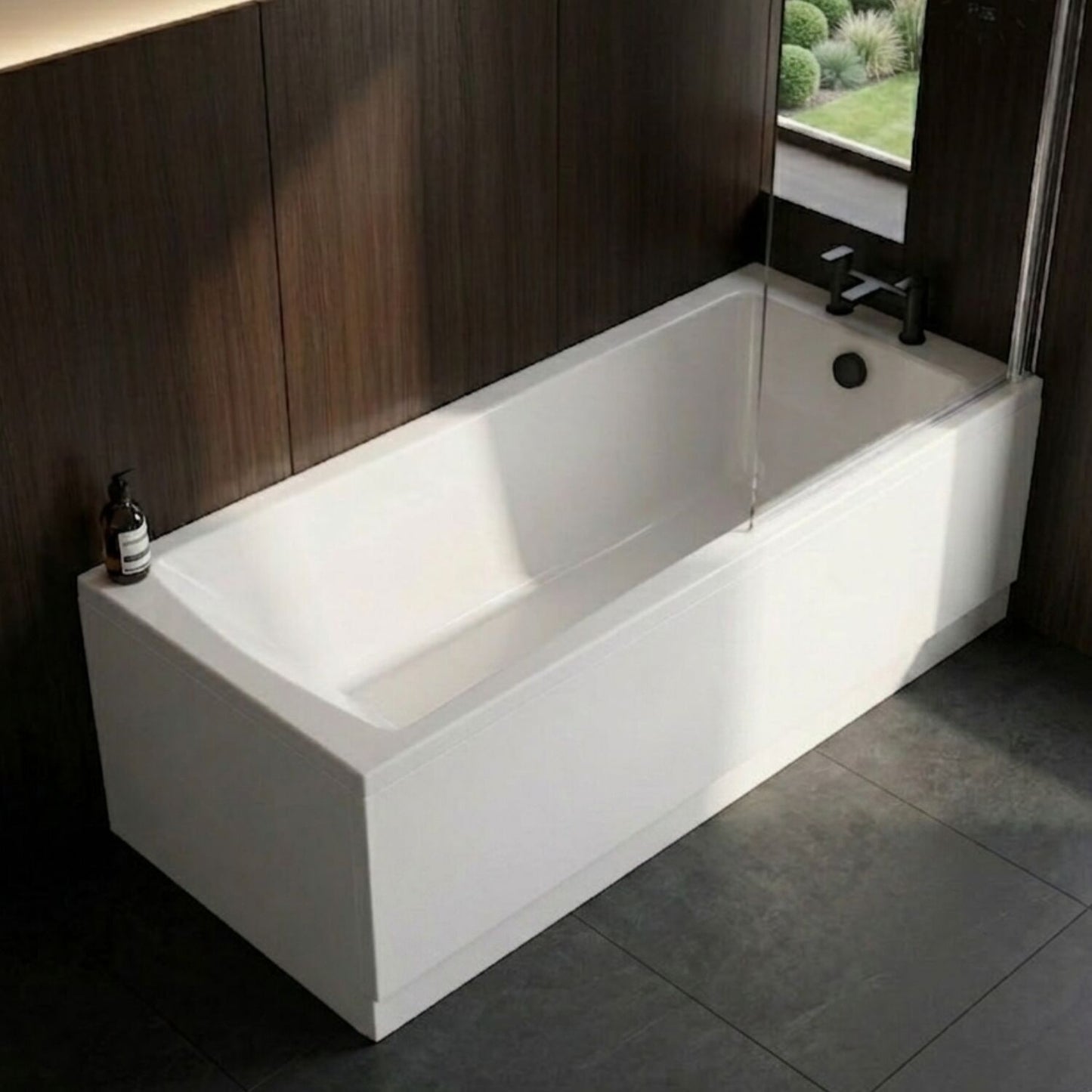 [BBSE60987] Square Single Ended 1700x700 with Leg Set & Chrome Screen & Black Waste - Silo