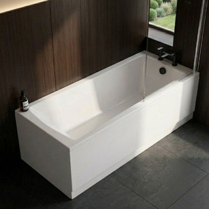 [BBSE60987] Square Single Ended 1700x700 with Leg Set & Chrome Screen & Black Waste - Silo