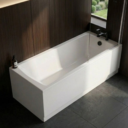 [BBSE60987] Square Single Ended 1700x700 with Leg Set & Chrome Screen & Black Waste - Silo