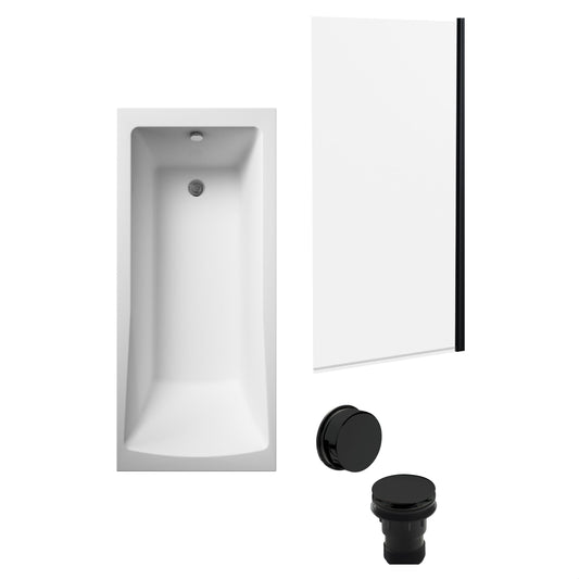 [BBSE60991] Square Single Ended 1700x700 with Leg Set & Black Screen & Black Waste - Cutout