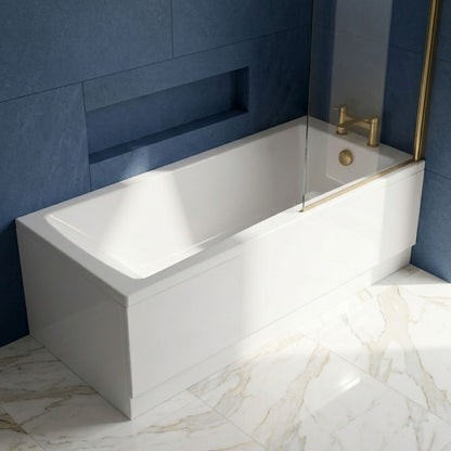 [BBSE60992] Square Single Ended 1700x700 with Leg Set & Brushed Brass Screen - Silo
