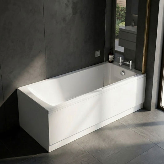 [BBSE60993] Square Single Ended 1700x700 with Leg Set & Brushed Brass Screen & Chrome Waste - Silo