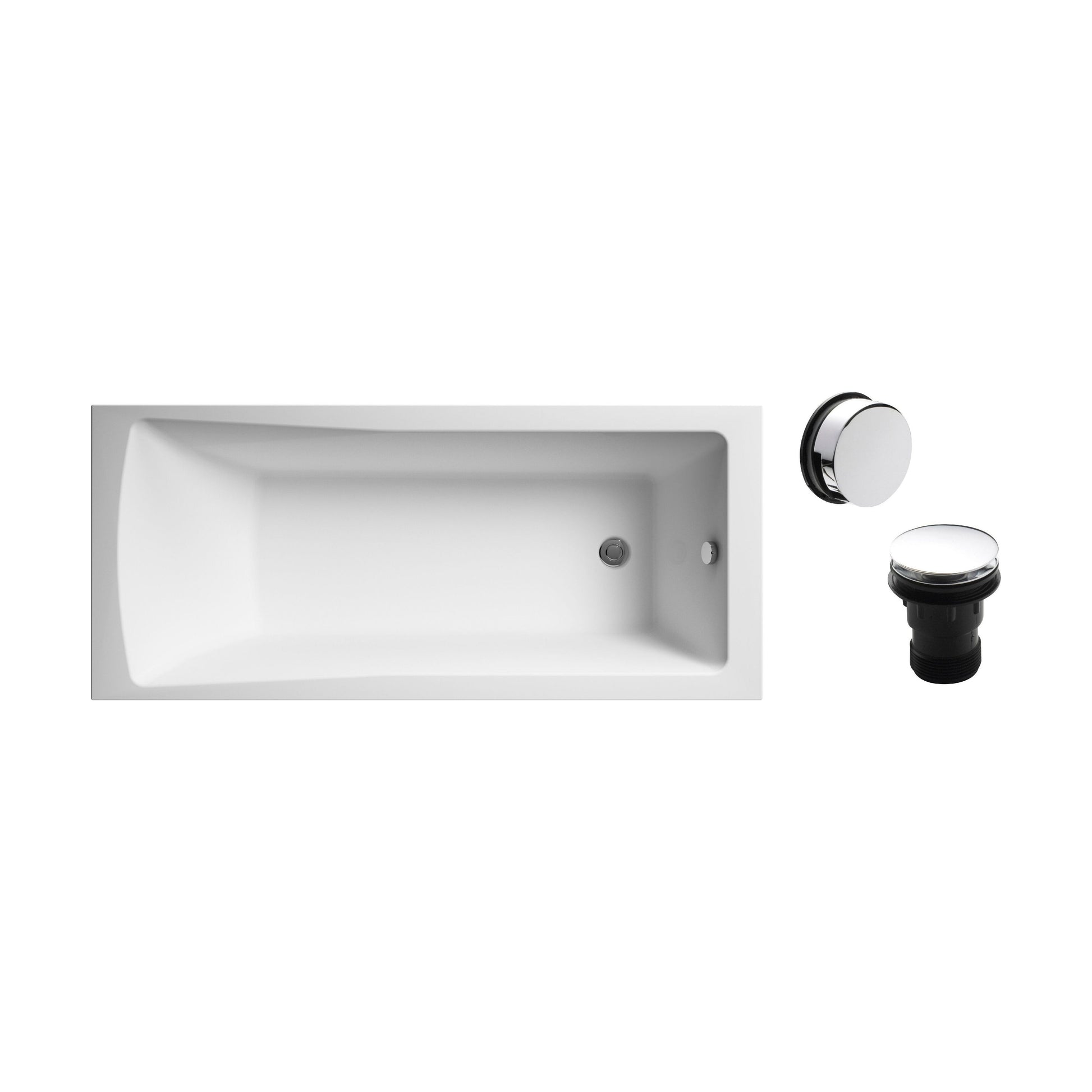 [BBSE60998] Square Single Ended 1700x700 with Leg Set & Chrome Waste - Cutout