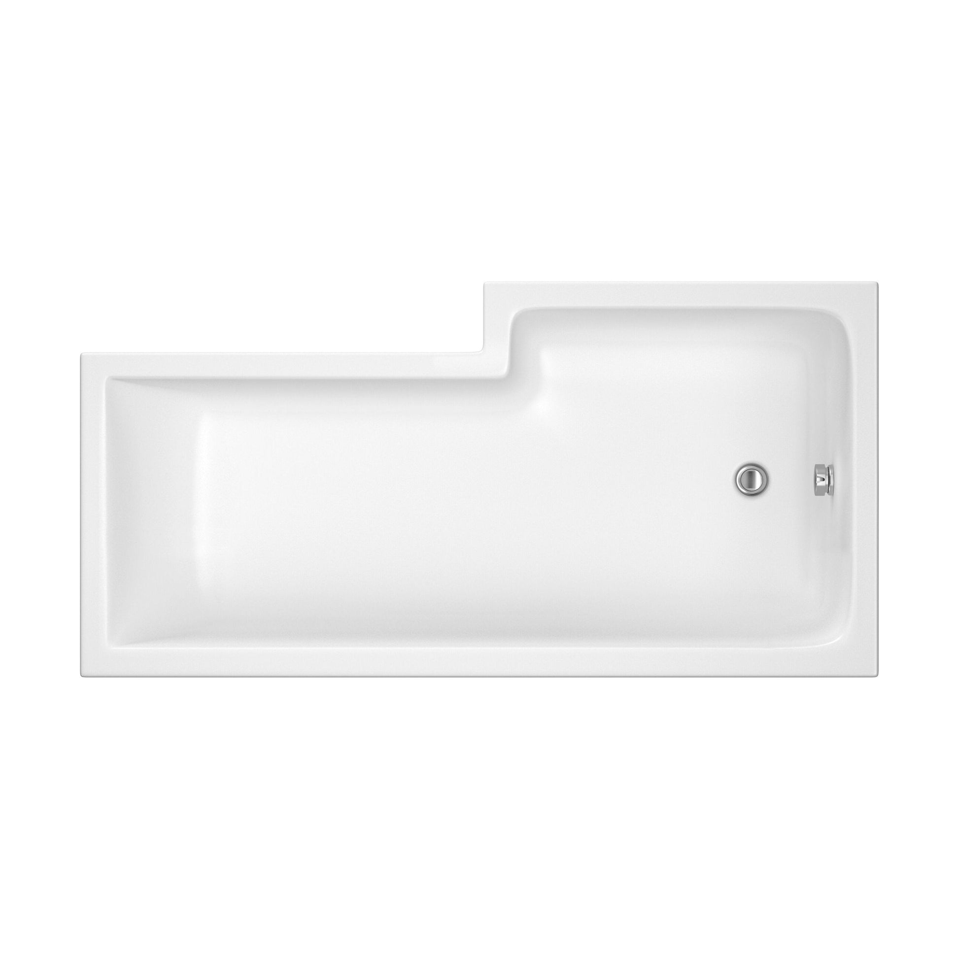 [BBSS1585L] Contemporary Square Shower Bath - Choose Size and Orientation - Cutout