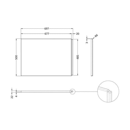 [BBSS301A] 700 End Panel (2 Piece) - Technical Drawing