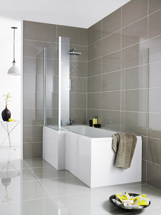 [BBSS302] Contemporary Acrylic Bath Panel, Suitable for Standard Straight Baths - Gloss White - Lifestyle 1