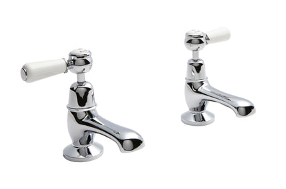 White Topaz With Lever Handle Basin Taps