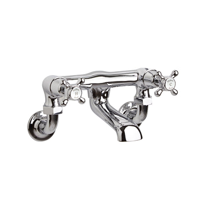 White Topaz With Crosshead Handle Wall Mounted Bath Filler