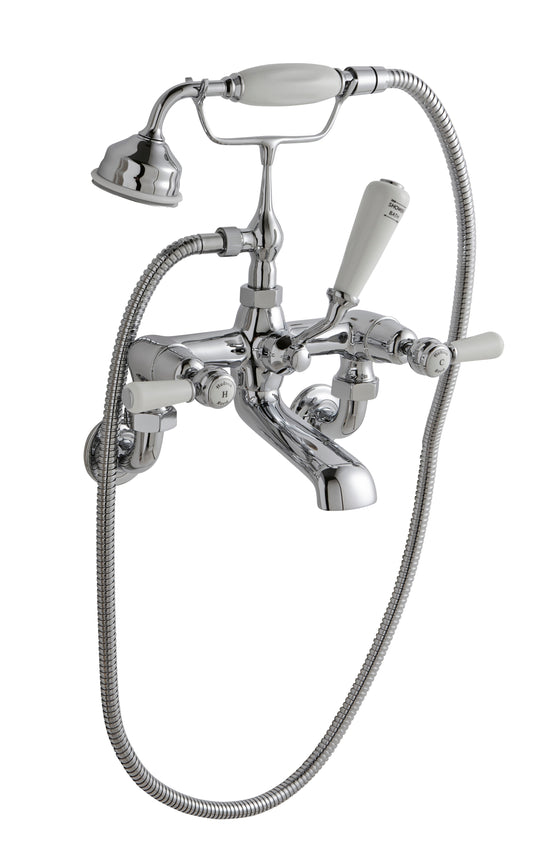 White Topaz With Lever Handle Wall Mounted Bath Shower Mixer