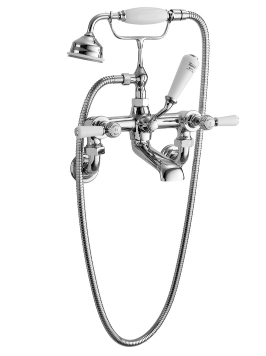 White Topaz With Lever Handle Wall Mounted Bath Shower Mixer