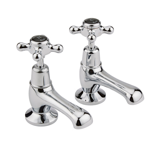 Black Topaz With Crosshead Handle Basin Taps