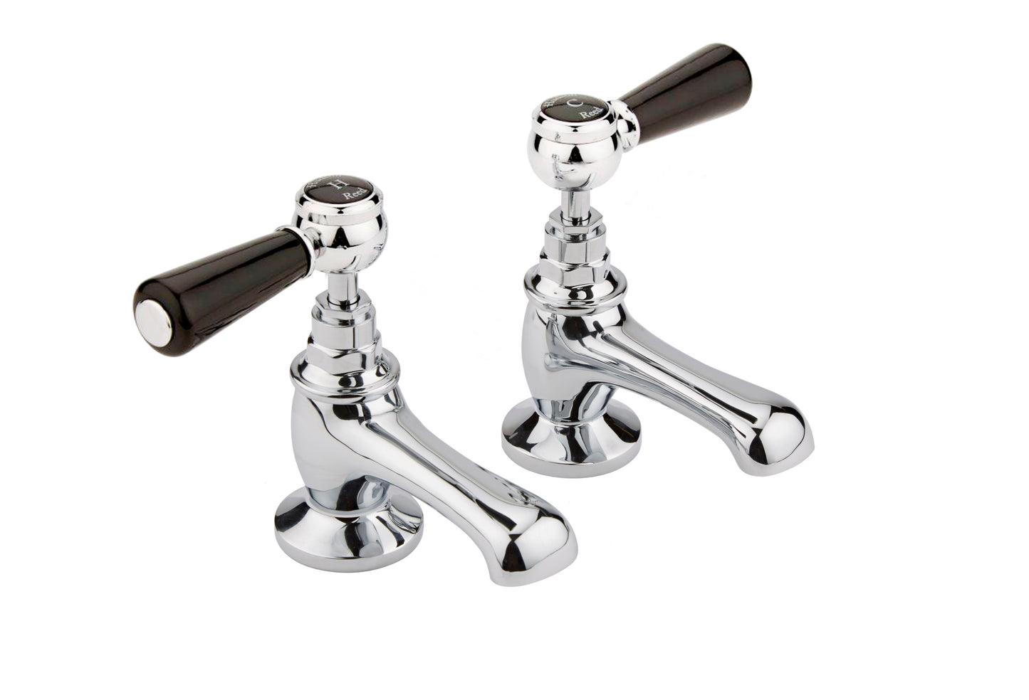 Black Topaz With Lever Handle Basin Taps