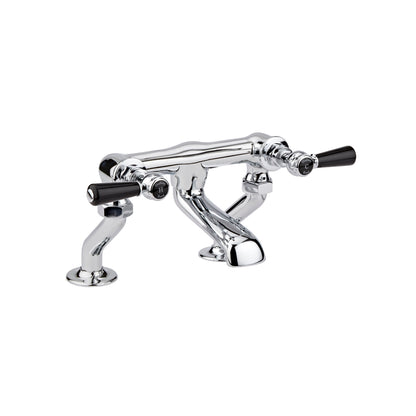 Black Topaz With Lever Handle Deck Mounted Bath Filler
