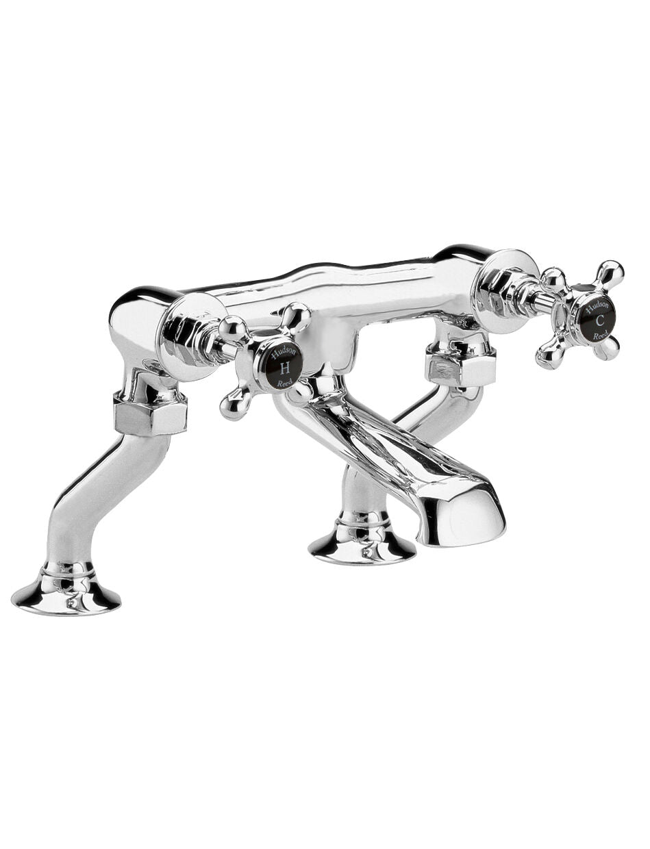 Black Topaz With Crosshead Handle Deck Mounted Bath Filler