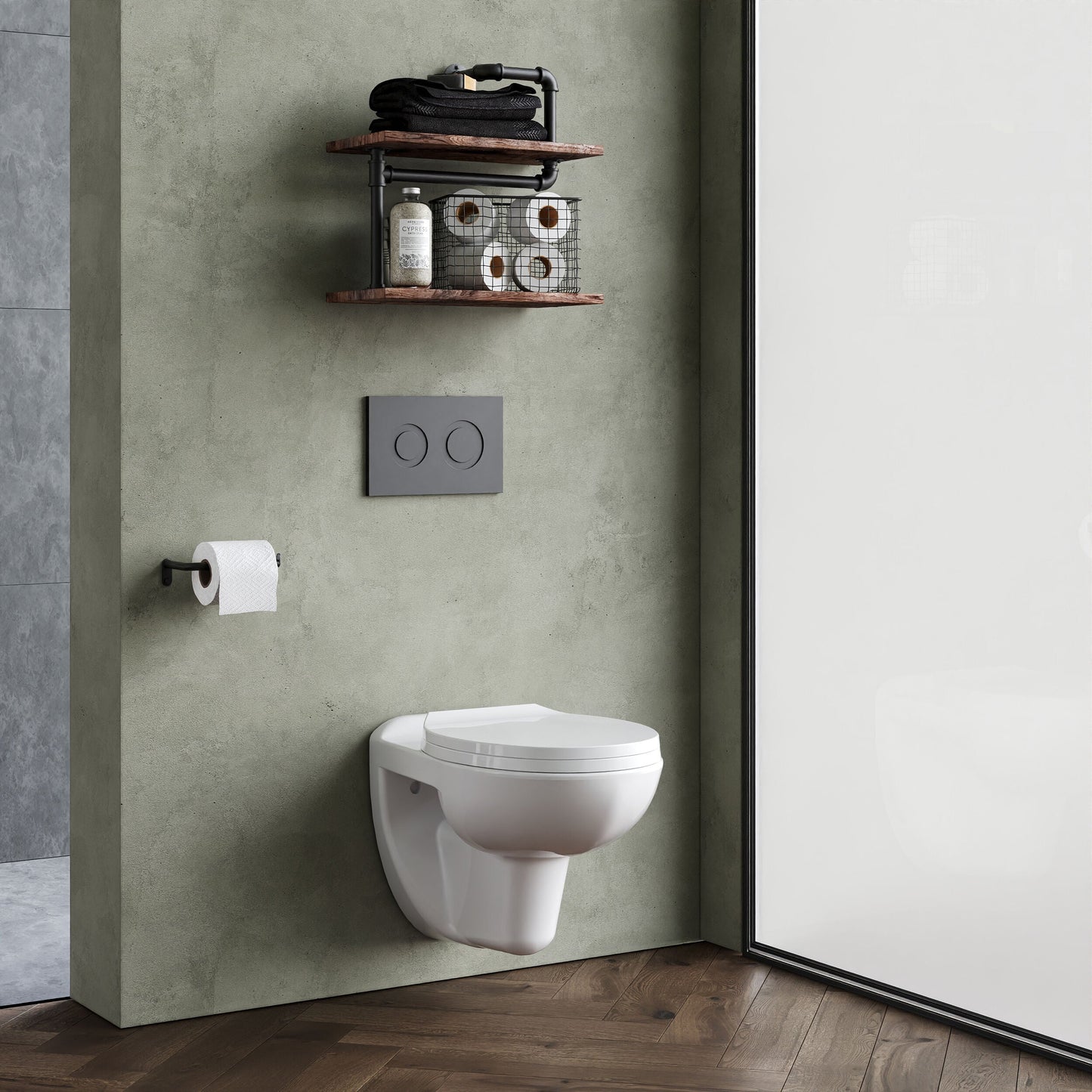 [BCAD140P] Balterley Adley Modern Bathroom Wall Hung Toilet Pan 390mm x 355mm - White - Lifestyle 3