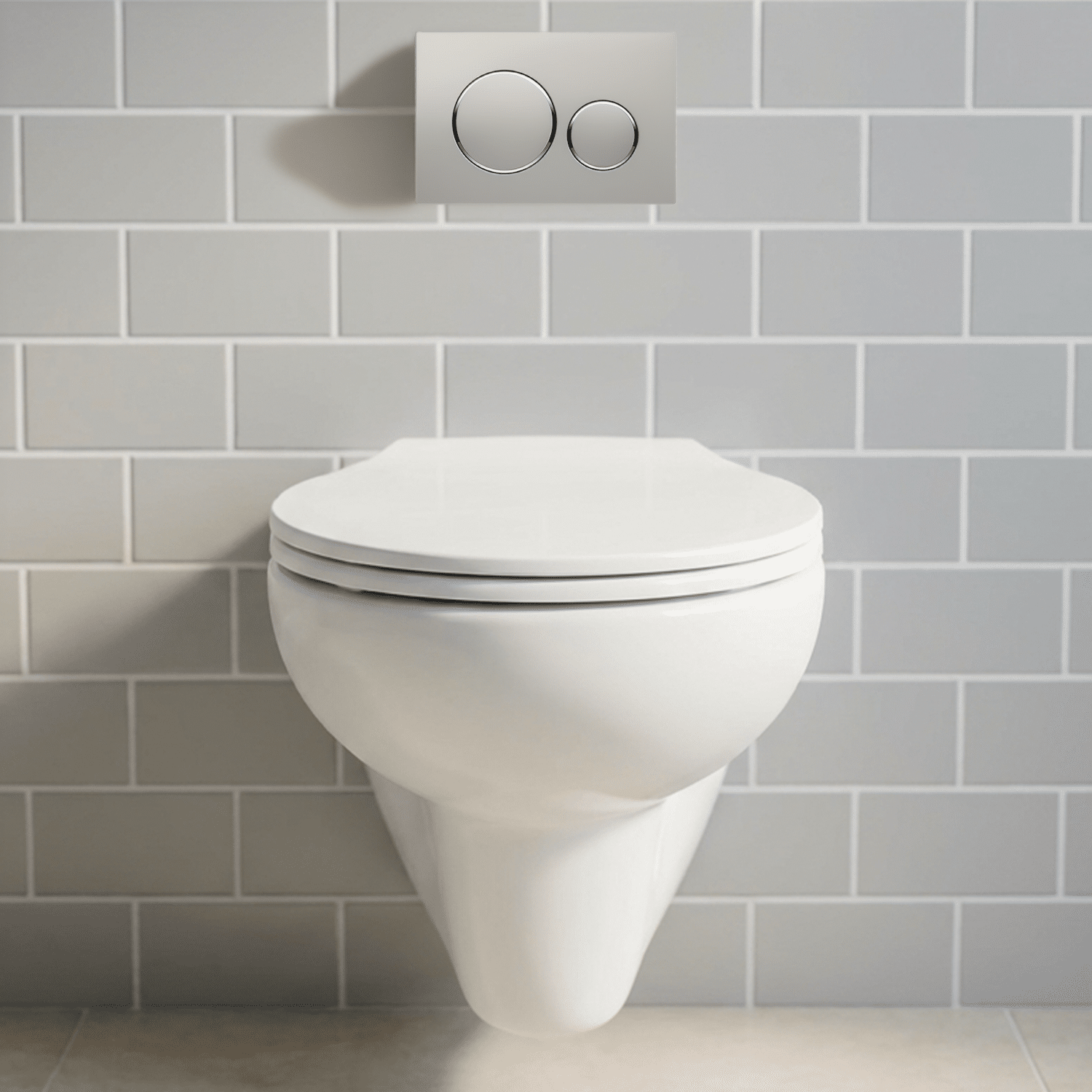 [BCAD140P] Balterley Adley Modern Bathroom Wall Hung Toilet Pan 390mm x 355mm - White - Silo