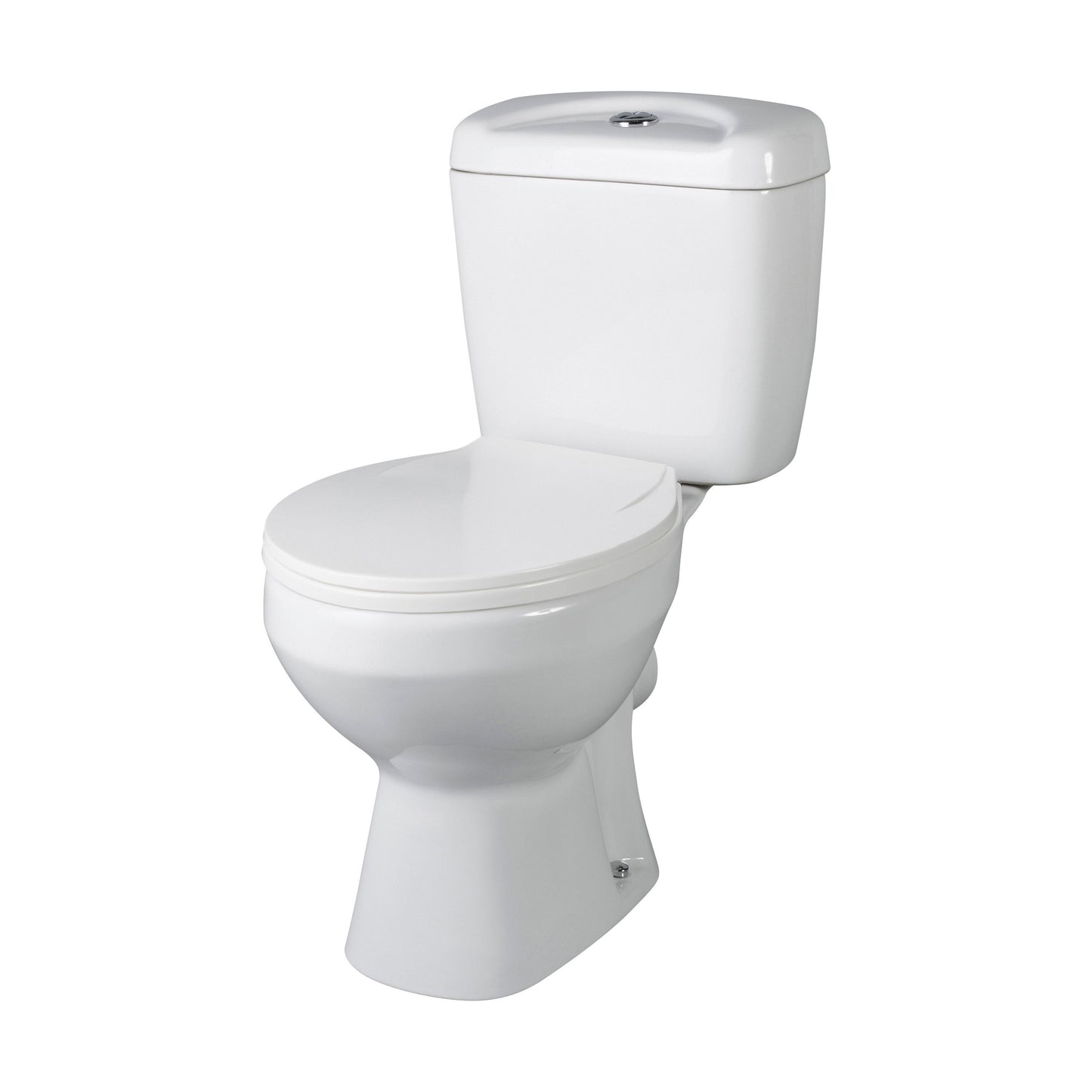 [BCAD150] Anslow Compact Close-Coupled Toilet & Cistern with Standard Seat - White Ceramic, 748 x 382mm - Cutout