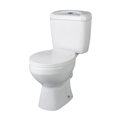 [BCAD150] Anslow Compact Close-Coupled Toilet & Cistern with Standard Seat - White Ceramic, 748 x 382mm - Cutout