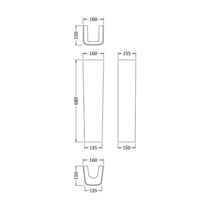 [BCAL503] Full Pedestal - Technical Drawing