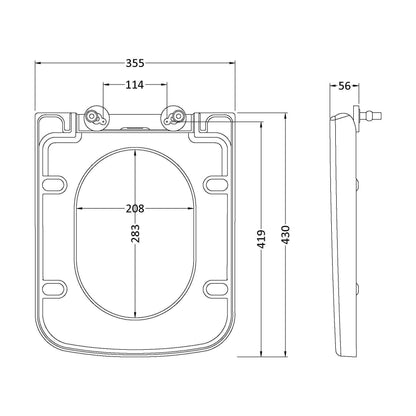 [BCAL799] Soft Close Seat - Technical Drawing