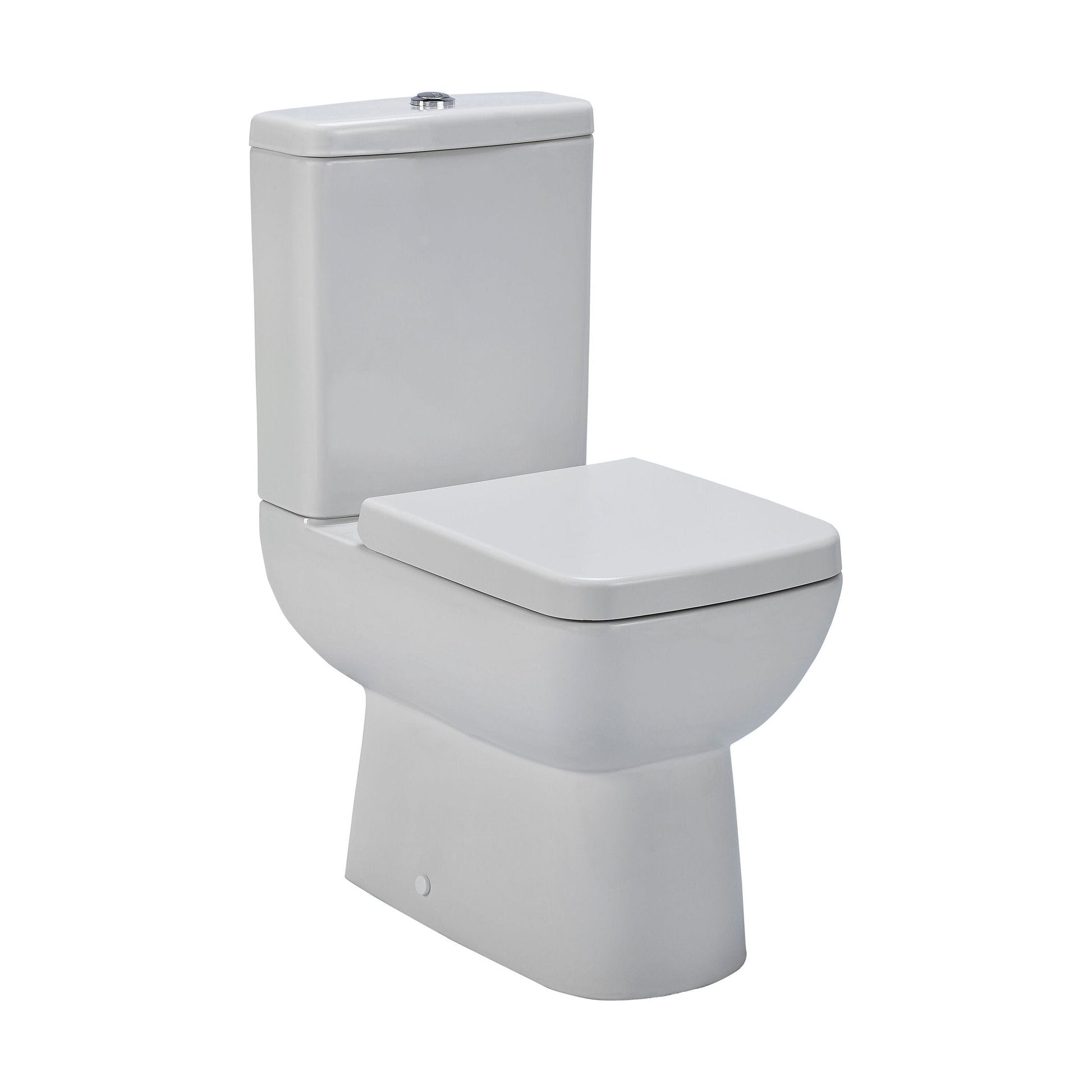 [BCAM020] Balterley Semi Flush to Wall Close Coupled WC Toilet & Seat, Modern Square Design, 825mm - Cutout