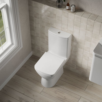 [BCAM020] Balterley Semi Flush to Wall Close Coupled WC Toilet & Seat, Modern Square Design, 825mm - Lifestyle 2