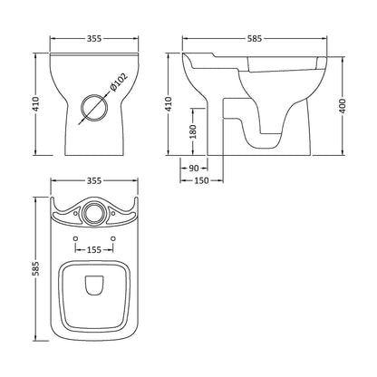 [BCAM500A] Open Back Pan Only - Technical Drawing