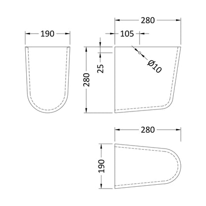 [BCAM807] Semi Pedestal - Technical Drawing