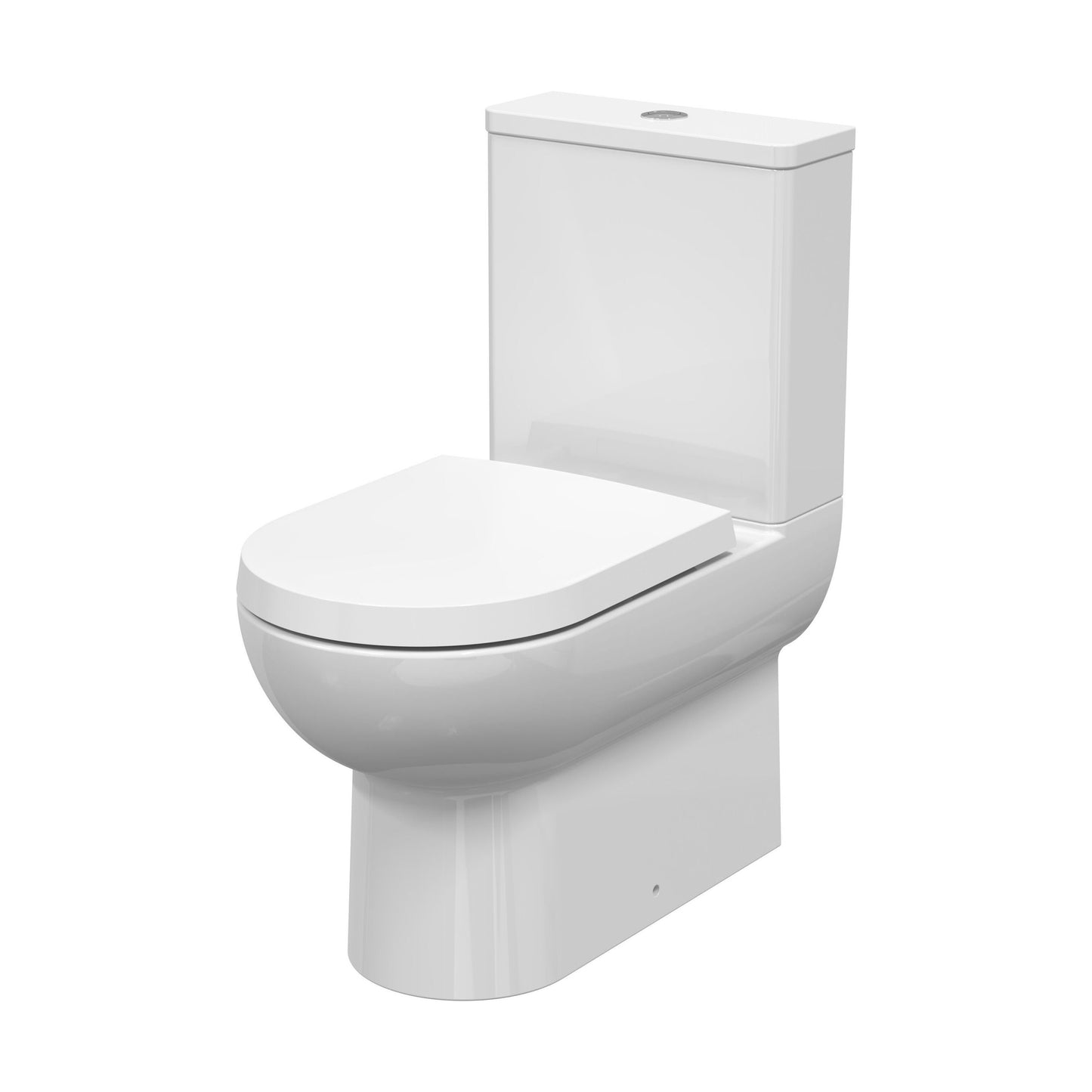 [BCAZ007] Morridge Contemporary Round Rimless Toilet Pan and Cistern - 800 x 375 x 660mm - Cutout
