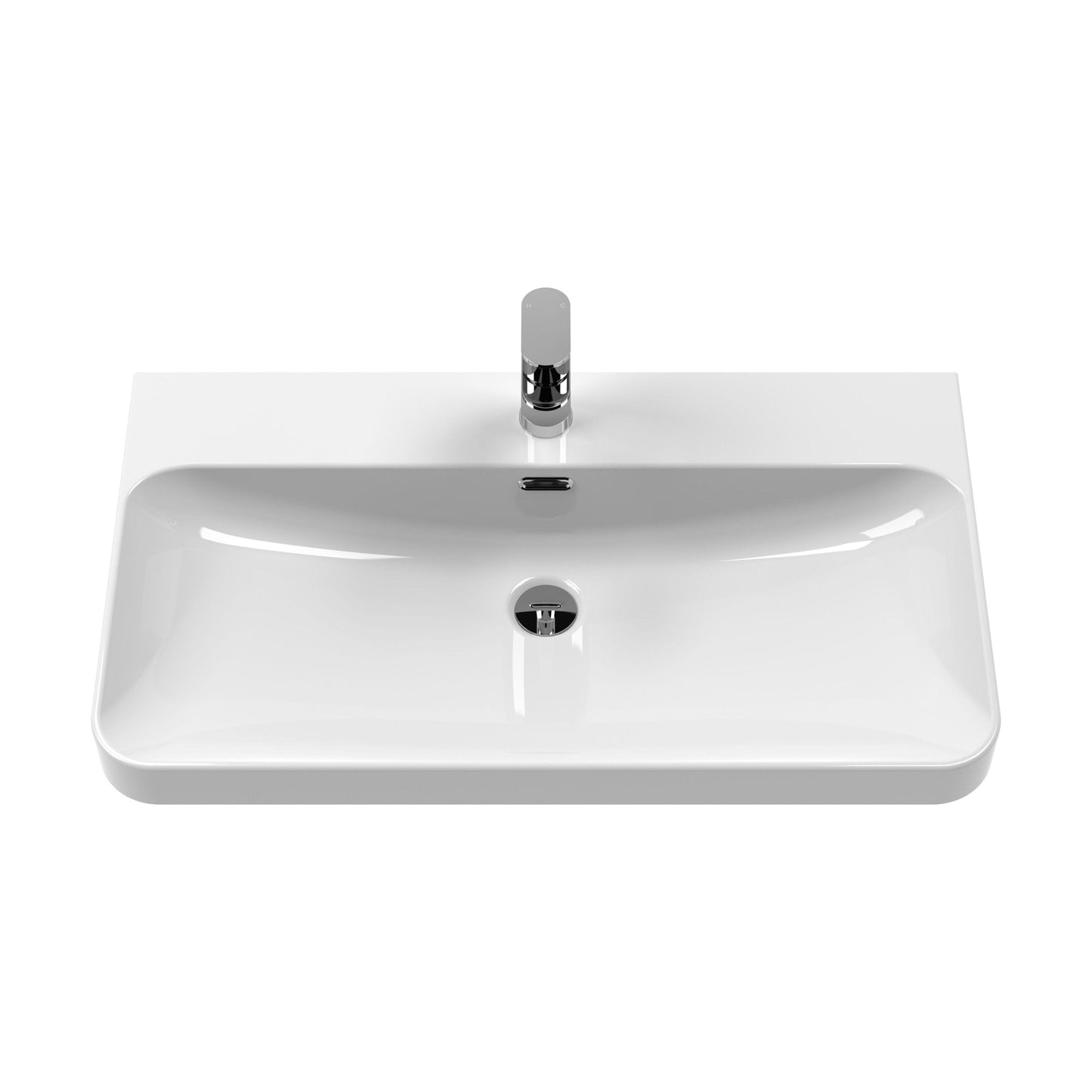 [BCBM035] 800 x 460 Curved Thin-Edged Basin 1TH - Cutout