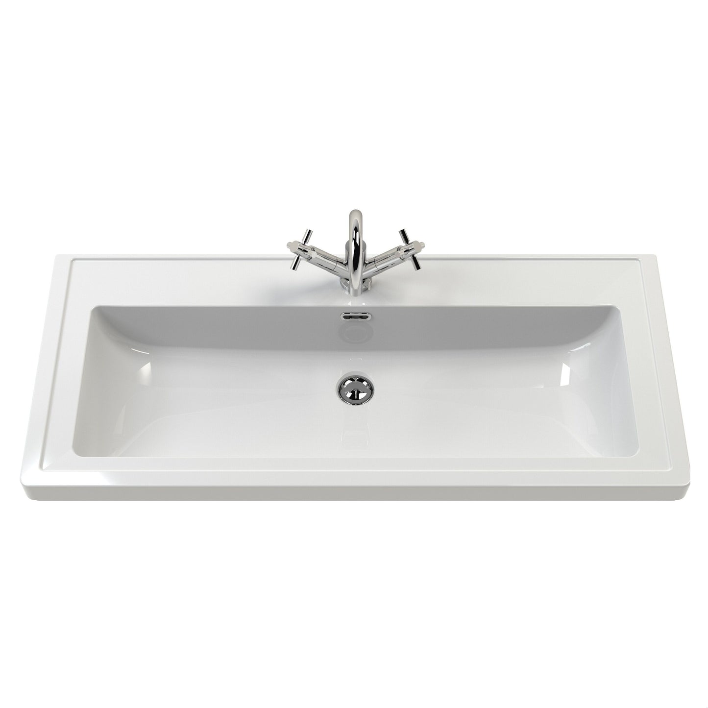 [BCBM507] Swynnerton Basin 1 Taphole - 1000mm White - Cutout