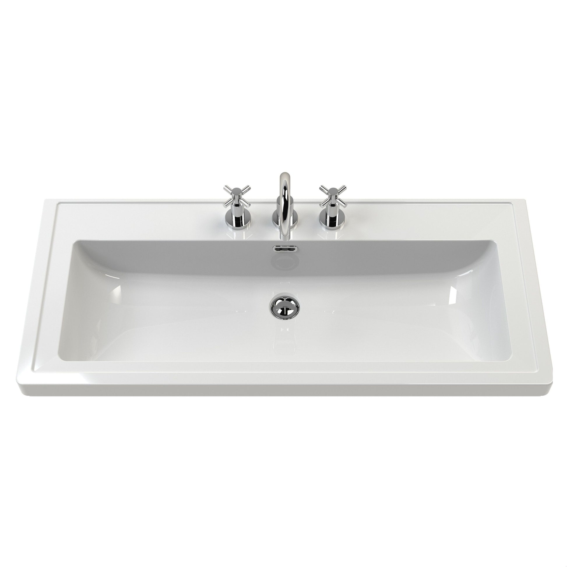 [BCBM537] Swynnerton Basin 3 Taphole - 1000mm White - Cutout