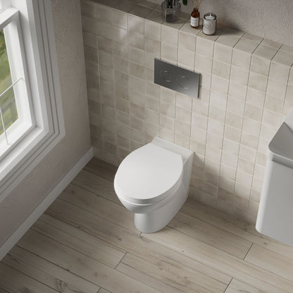 [BCBW002P] Contemporary Back to Wall Toilet Pan, White Ceramic Modern Bathroom WC, Compact Design, 410mm x 355mm by Balterley - Lifestyle 2
