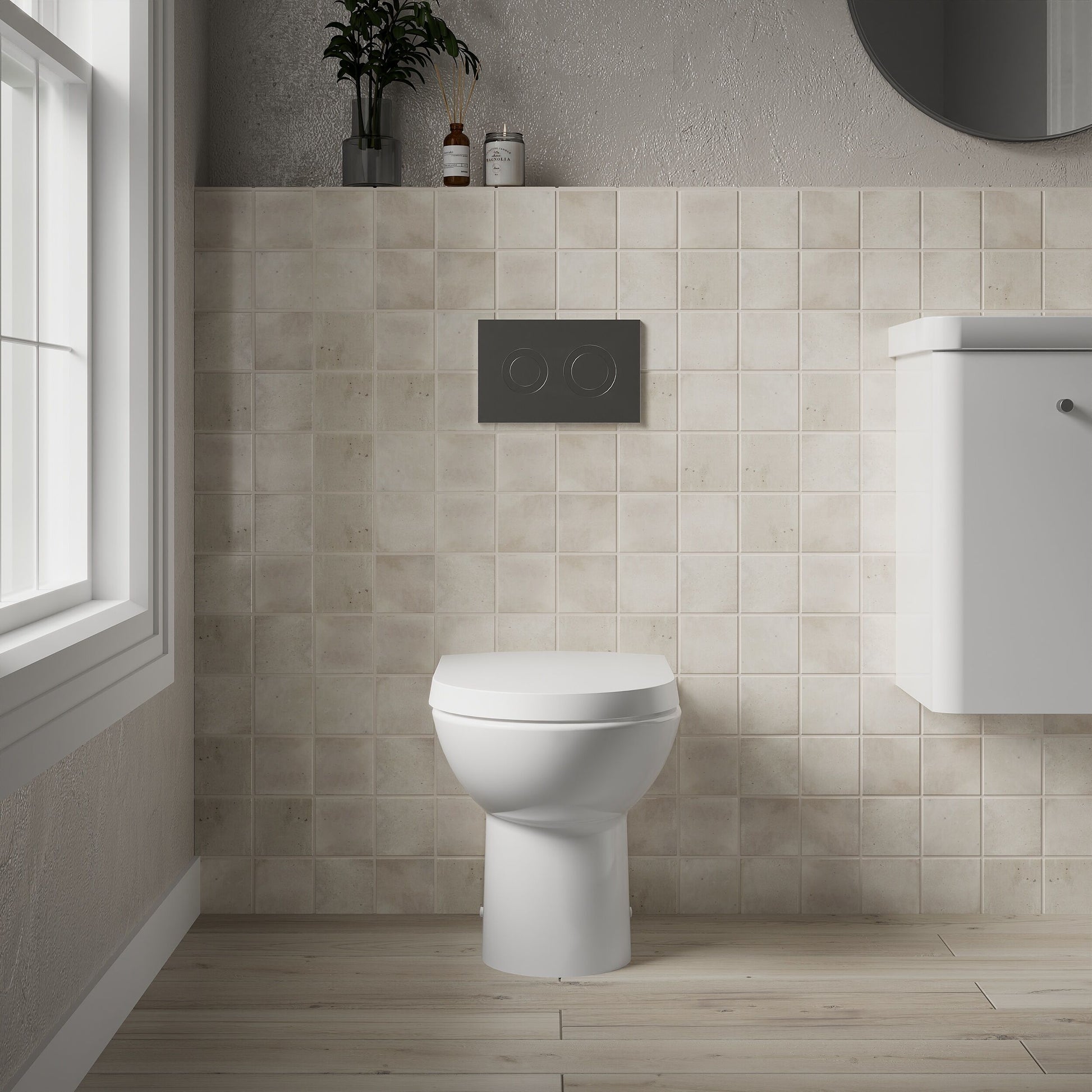[BCBW005P] D-Shape Back To Wall Toilet Pan   - 400mm x 375mm x 535mm - Lifestyle 1