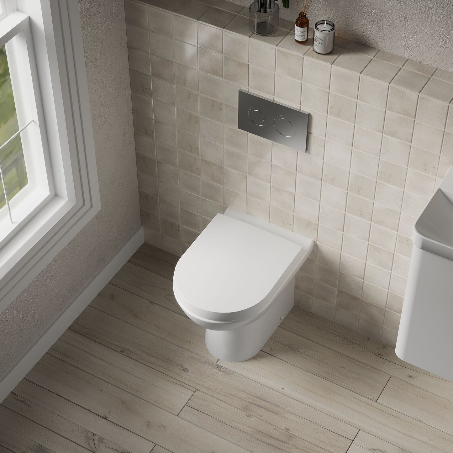 [BCBW005P] D-Shape Back To Wall Toilet Pan   - 400mm x 375mm x 535mm - Lifestyle 2