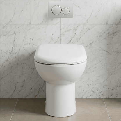 [BCBW005P] D-Shape Back To Wall Toilet Pan   - 400mm x 375mm x 535mm - Silo