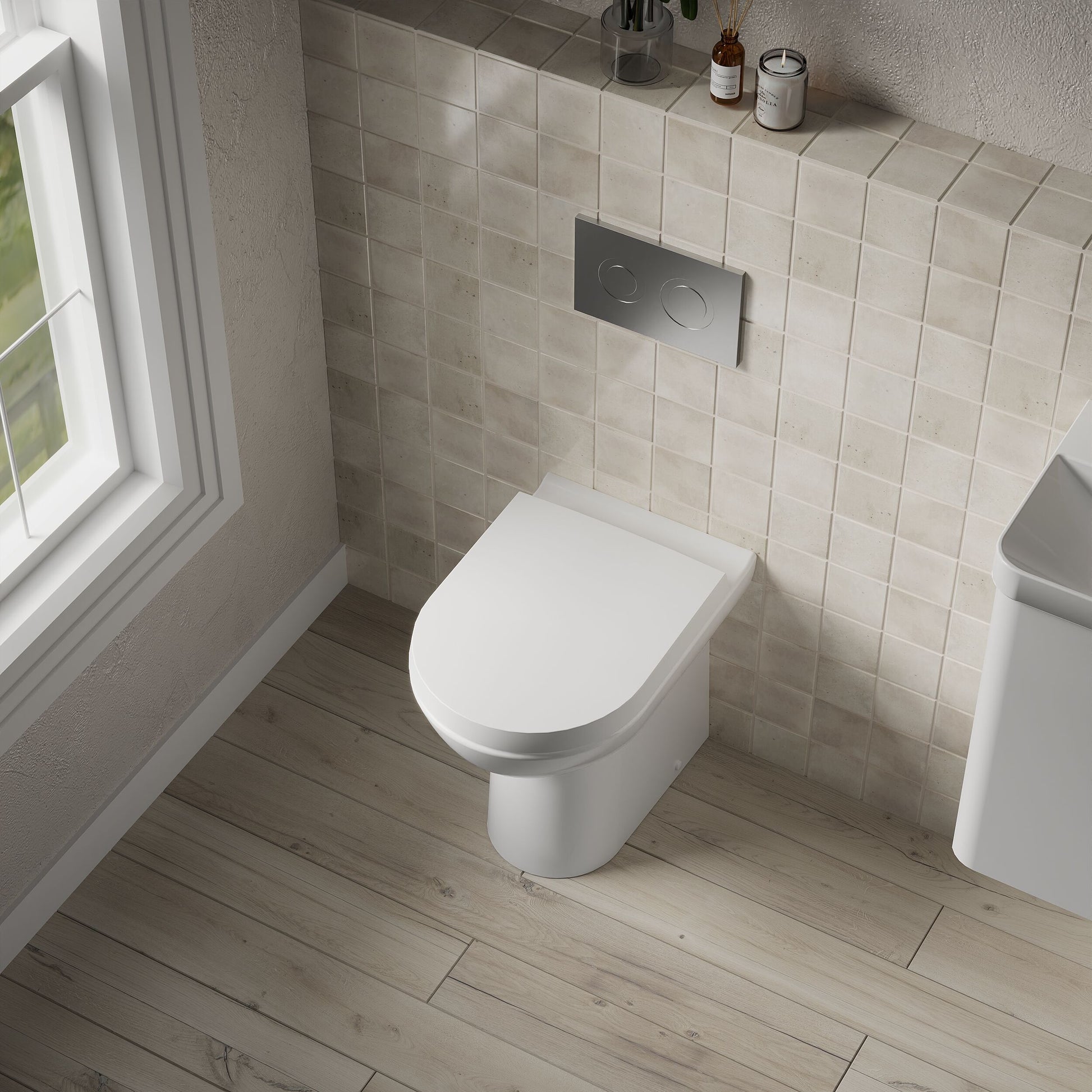 [BCBW006P] Comfort Height Back To Wall Toilet Pan  - 455 x 375 x 545mm - Lifestyle 2