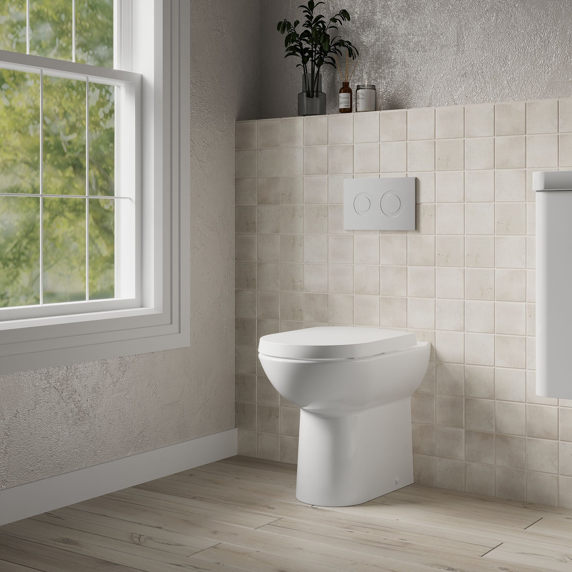 [BCBW006P] Comfort Height Back To Wall Toilet Pan  - 455 x 375 x 545mm - Lifestyle 3